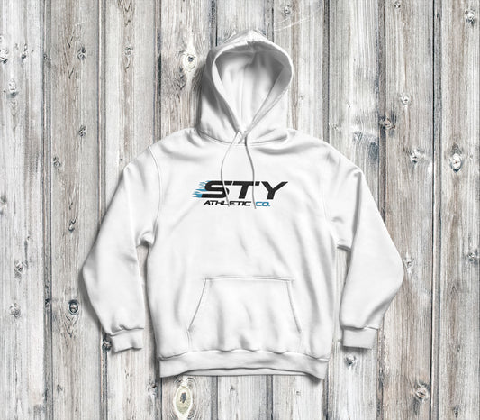Classic Blue Logo White Hoodie