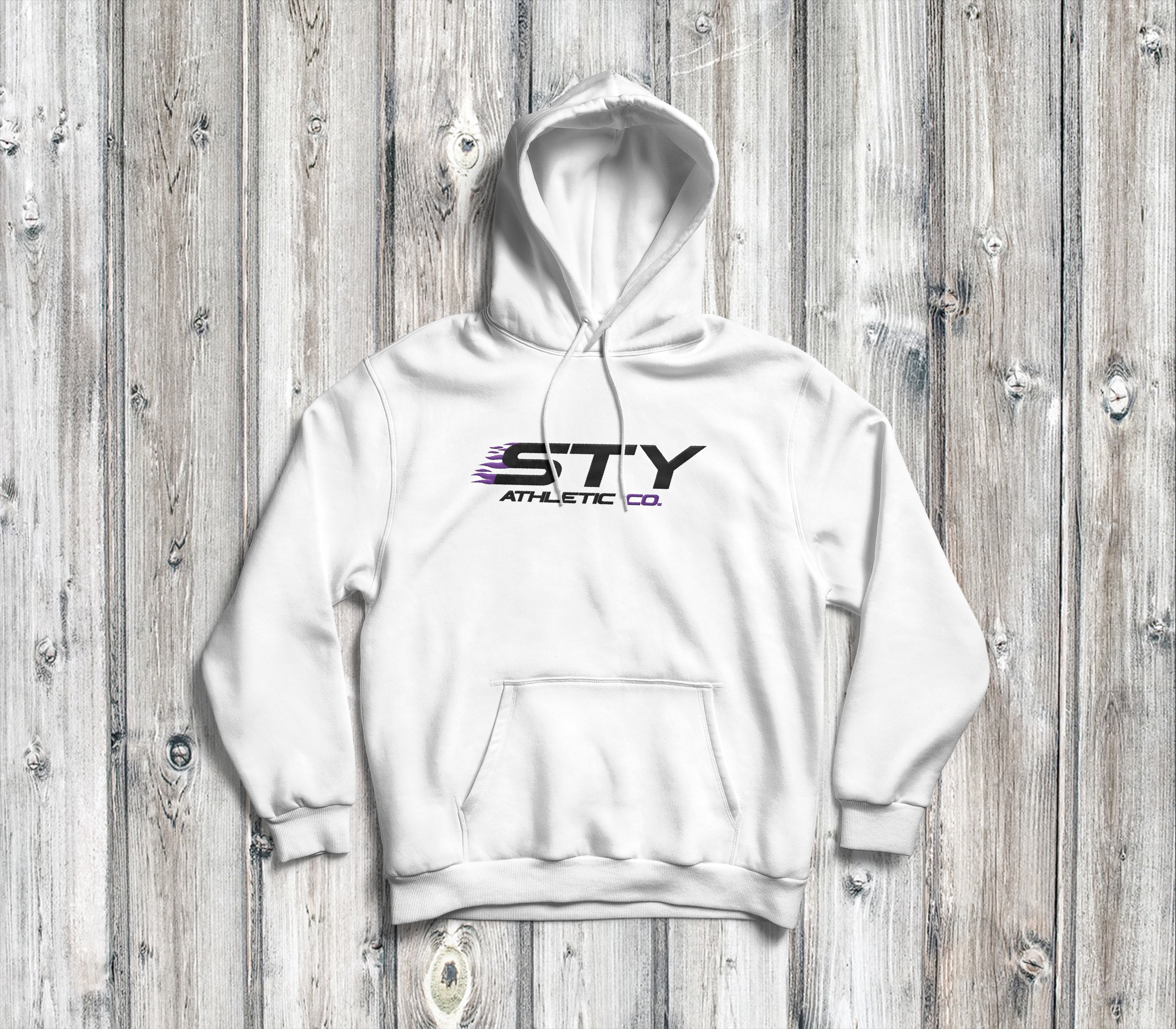 Classic Purple Logo White Hoodie – Sty Athletic Co.