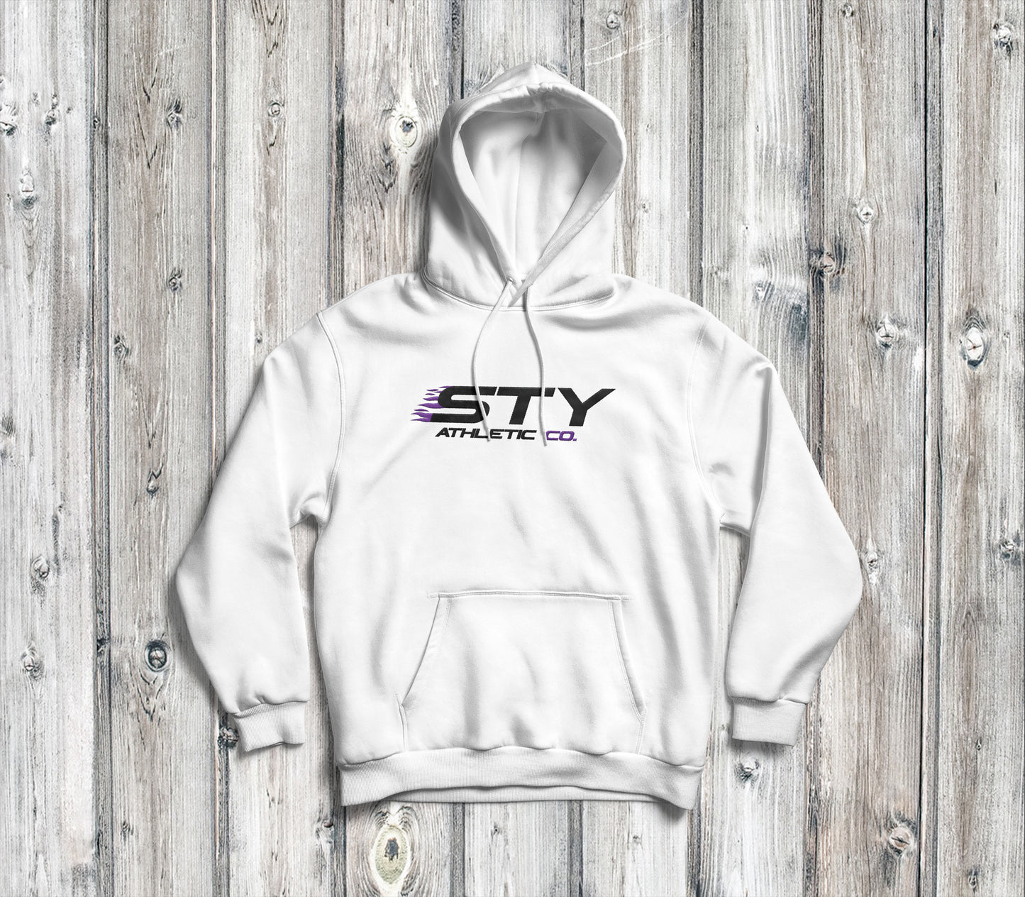Classic Purple Logo White Hoodie