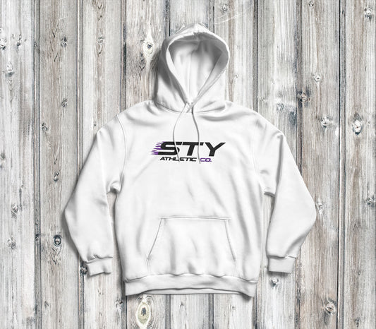 Classic Purple Logo White Hoodie